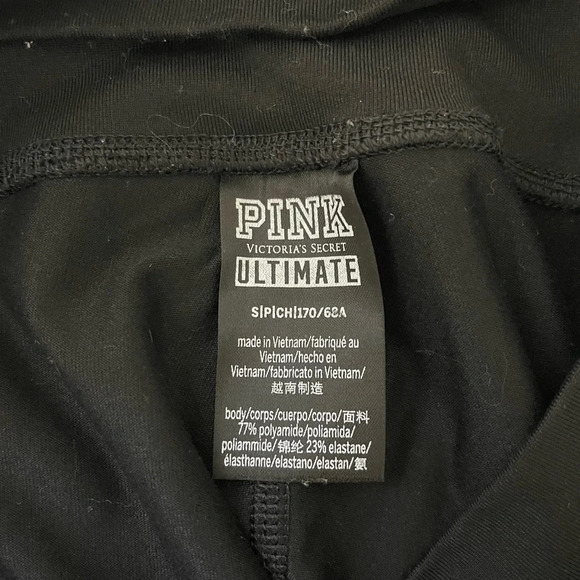 PINK Victoria’s Secret Ultimate Black Mid-rise Athletic Leggings Small Women’s - Picture 11 of 12